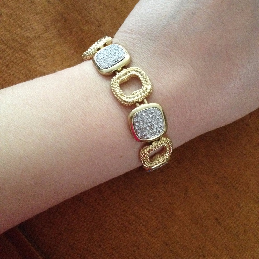 Square Accent Bracelet with Braided Banding